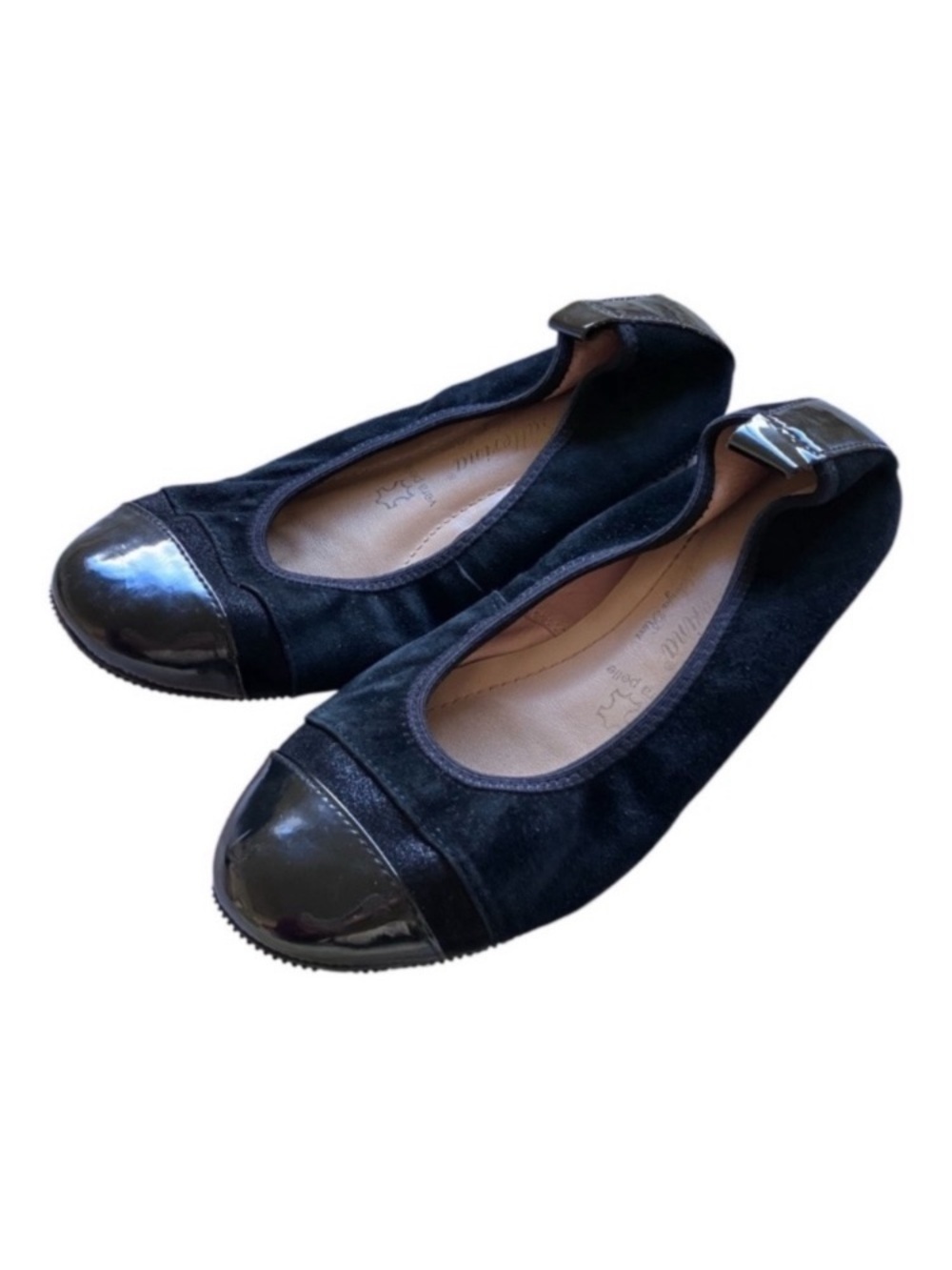 La Ballerina by Sonja Ricci Vera Pelle Black slip on flats 37/US 6